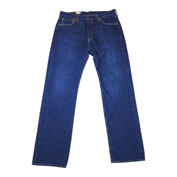 Levis 501 Mens Straight Leg Jeans 36x34 Blue Denim IRREGULAR, No Noticable Flaws - Picture 2 of 13